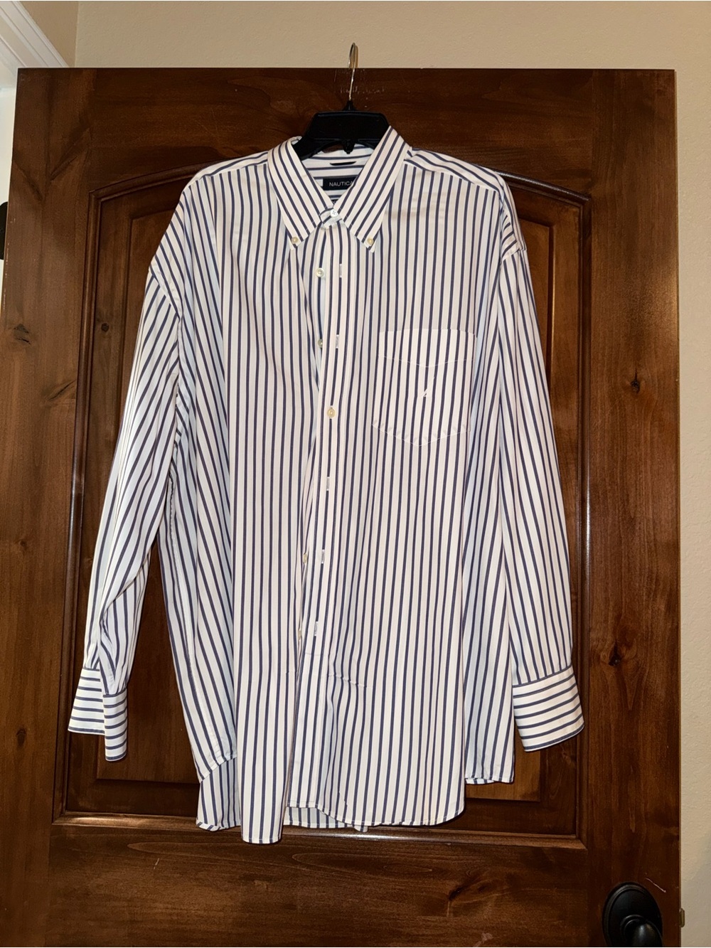 Nautica 80’s Two-Ply Cotton Stripe Button-Down Shirt – XXL